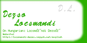 dezso locsmandi business card